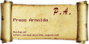 Press Arnolda névjegykártya